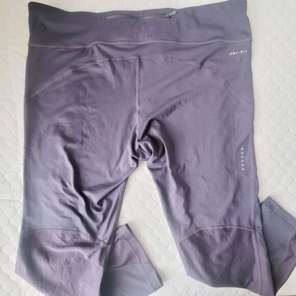 Nike Dri-Fit Women's Running Crop Tights Purple Stretch Plus Size 1X - Picture 11 of 15